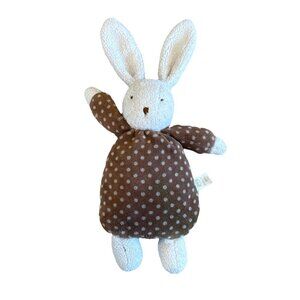 Jellycat Baby HTF Lovey Security Plush Bunny Rabbit Cream Brown Dot Tan Animal